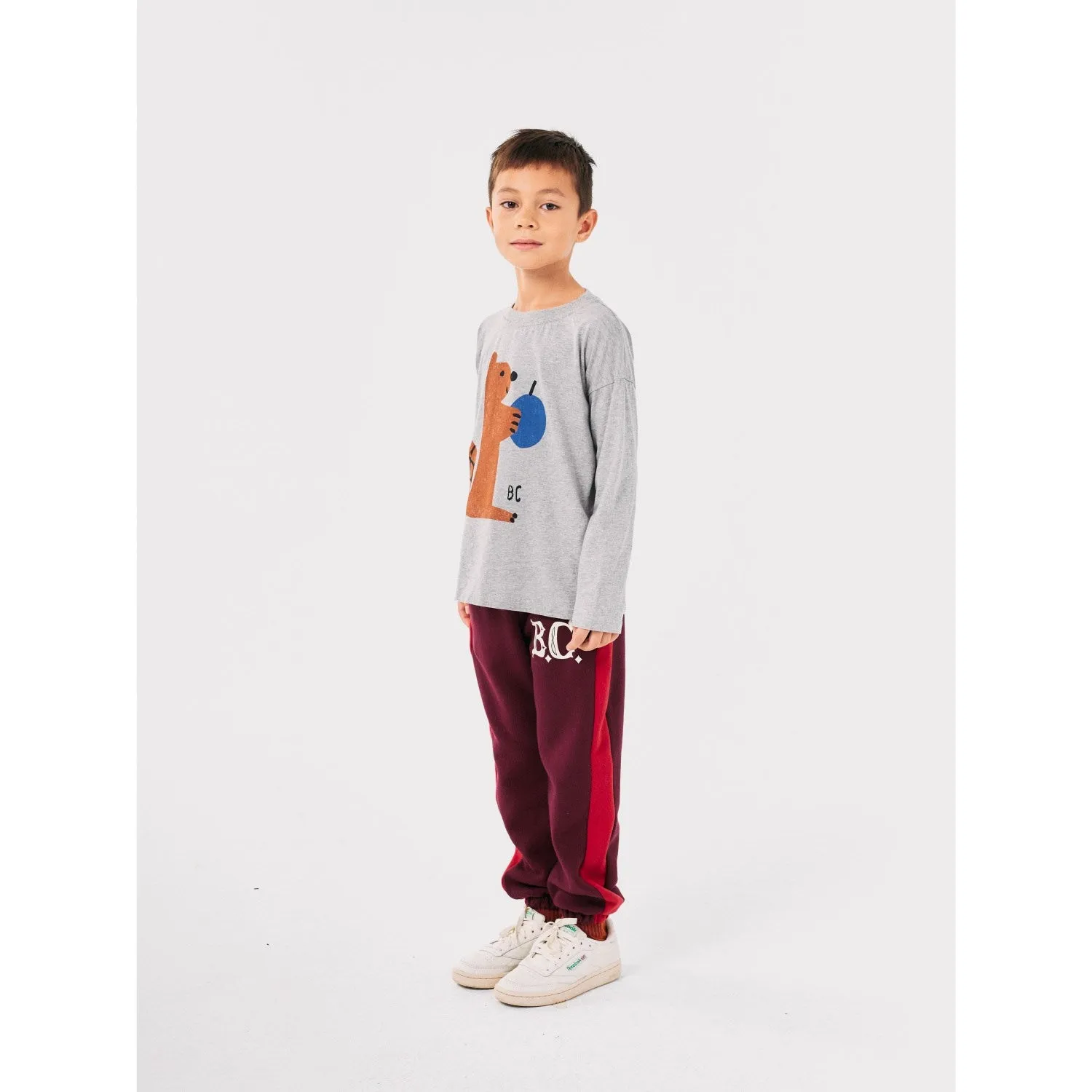 Bobo Choses Light Heather Grey Hungry Squirrel T-Shirt