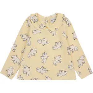 Bobo Choses Light Yellow Freedom Bird All Over Collar Shirt