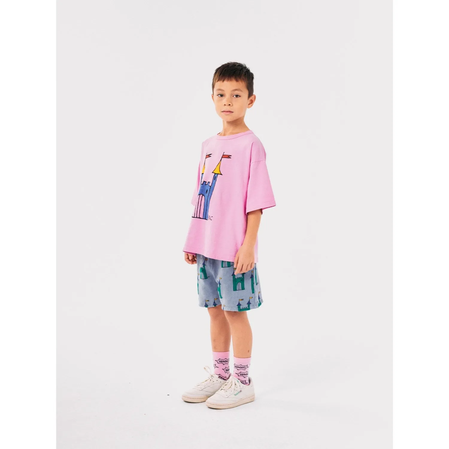 Bobo Choses Pink Faraway Castle Short Sleeve T-Shirt