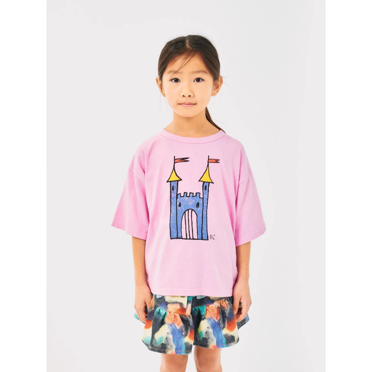 Bobo Choses Pink Faraway Castle Short Sleeve T-Shirt