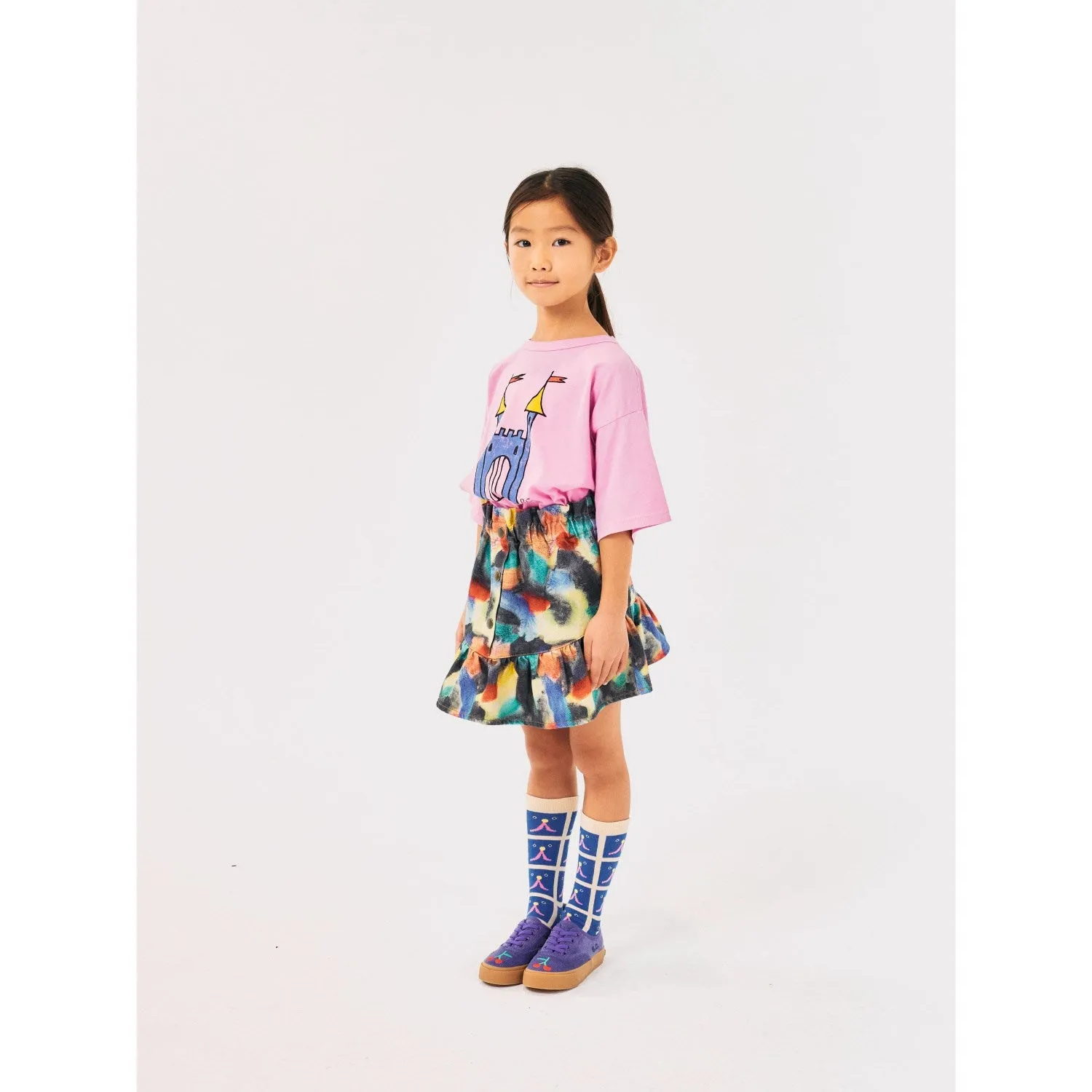 Bobo Choses Pink Faraway Castle Short Sleeve T-Shirt