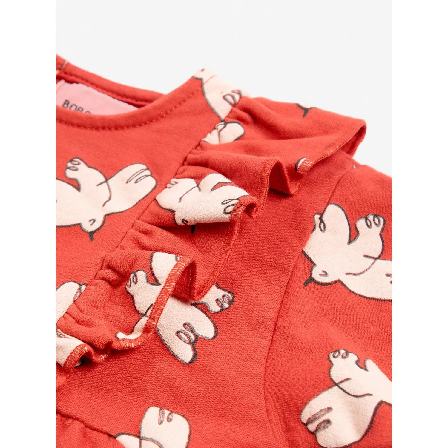 Bobo Choses Red Freedom Bird All Over Ruffle Dress