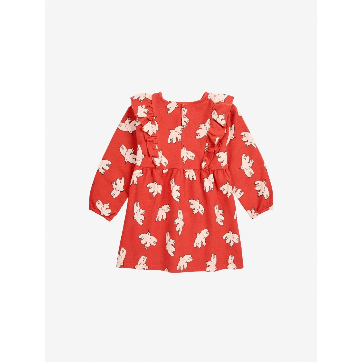 Bobo Choses Red Freedom Bird All Over Ruffle Dress