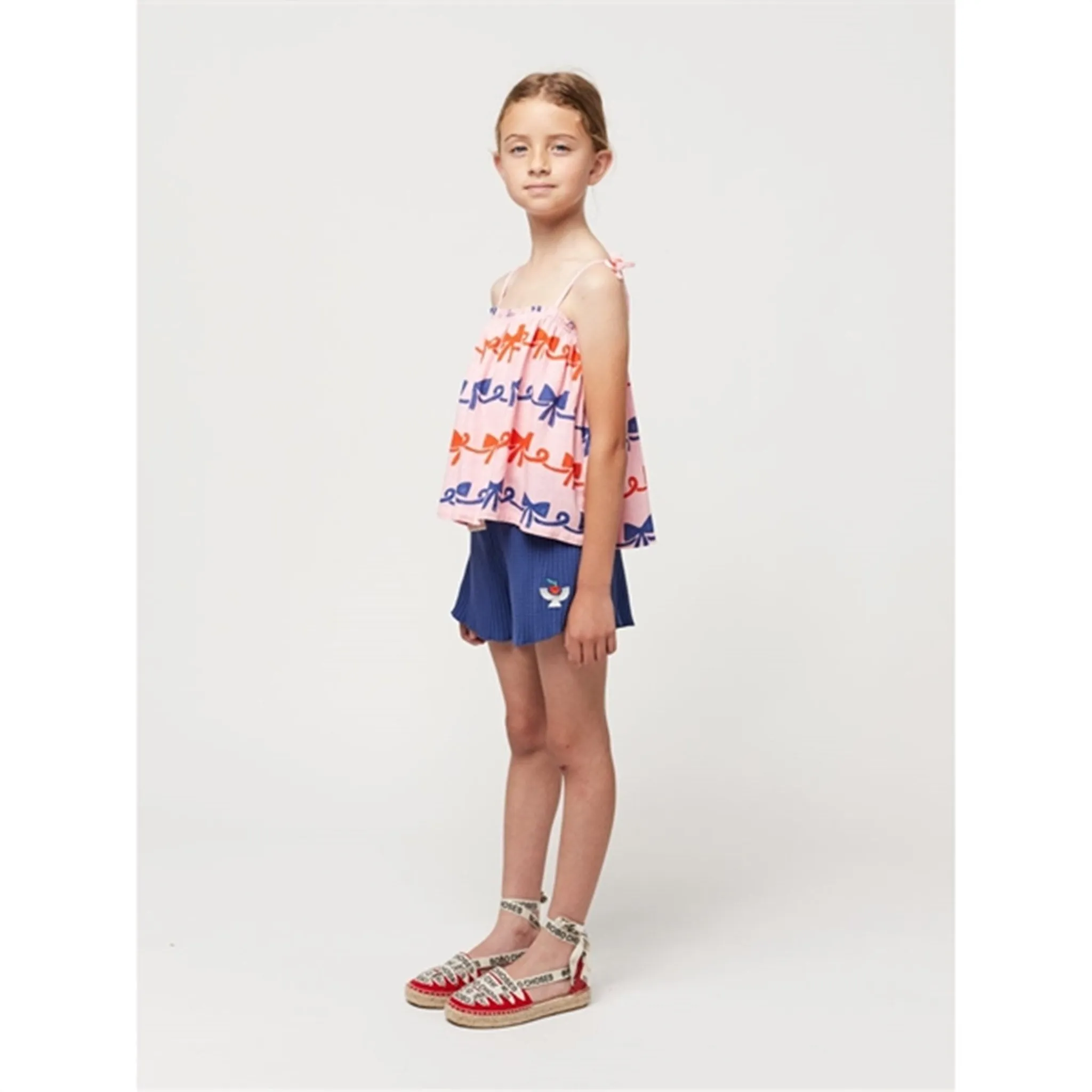 Bobo Choses Ribbon Bow All Over Woven Tank Top Pink