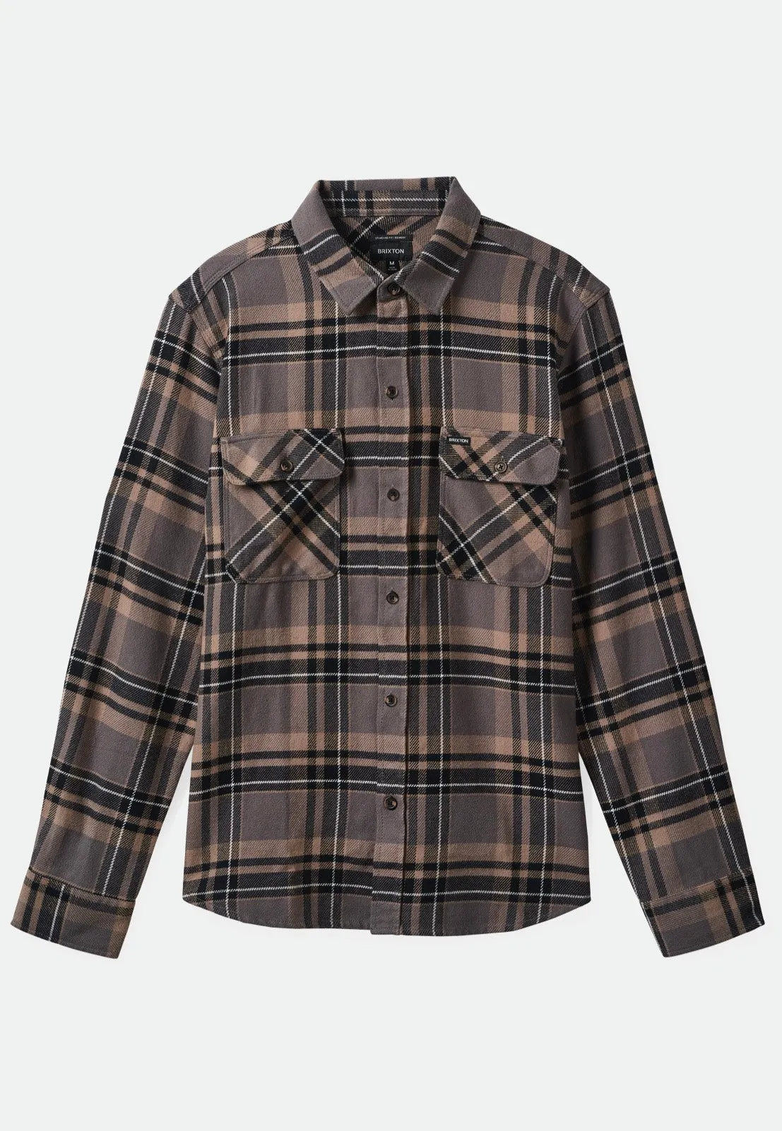 Brixton - Bowery Flannel Charcoal/Black/Cinder Grey - Shirt
