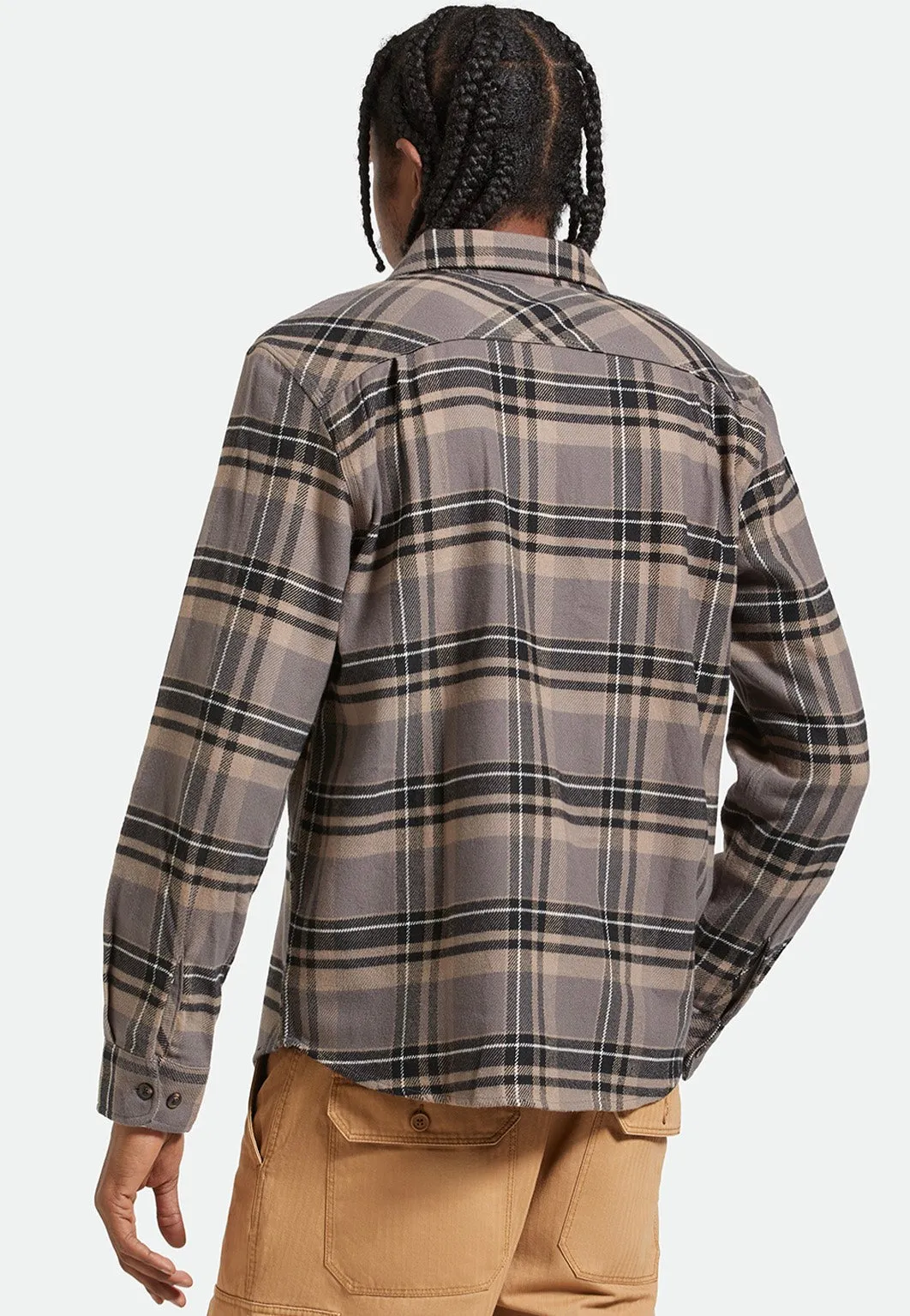 Brixton - Bowery Flannel Charcoal/Black/Cinder Grey - Shirt