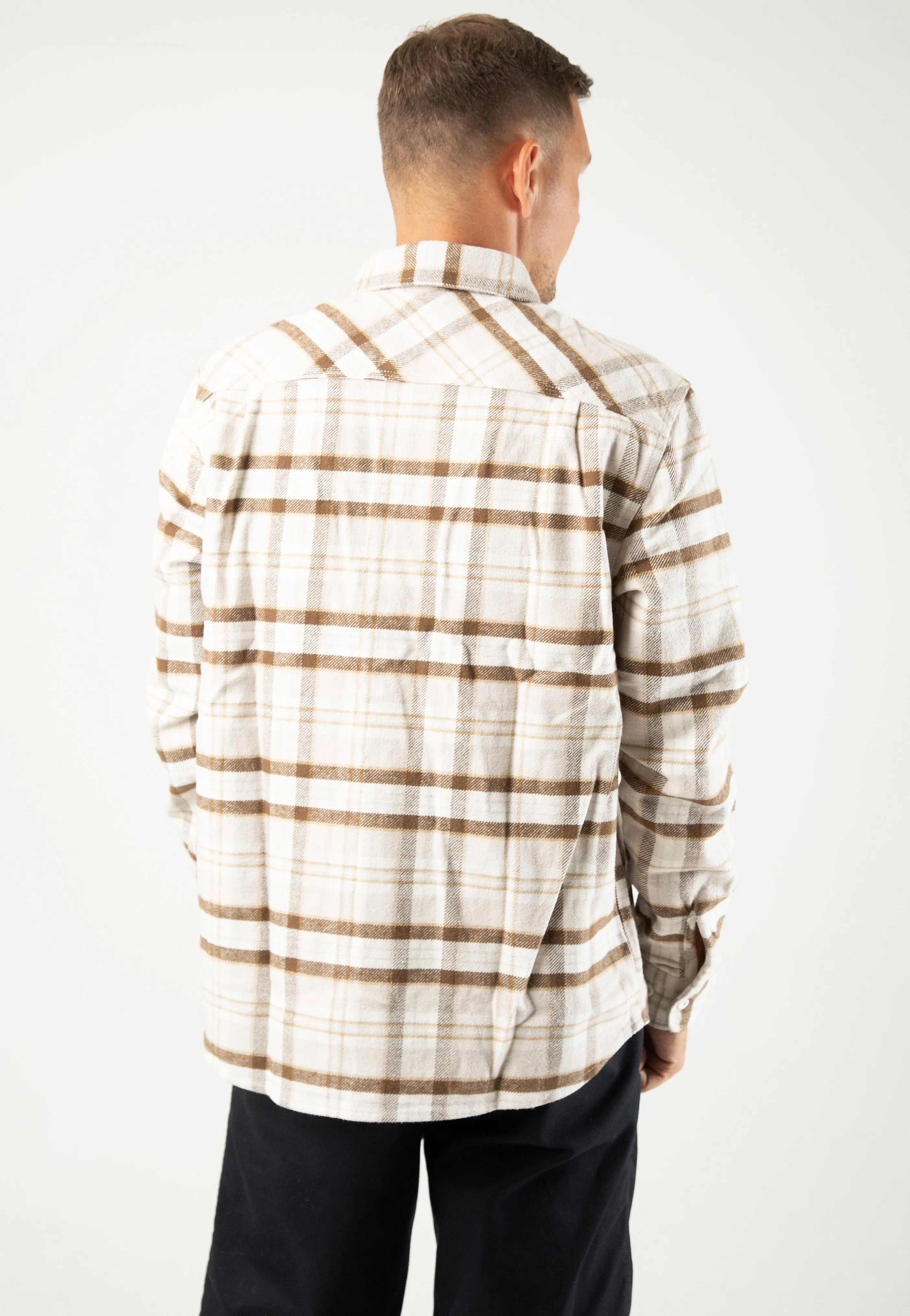 Brixton - Bowery Heavy Weight Beige/Off White/Desert Palm - Shirt