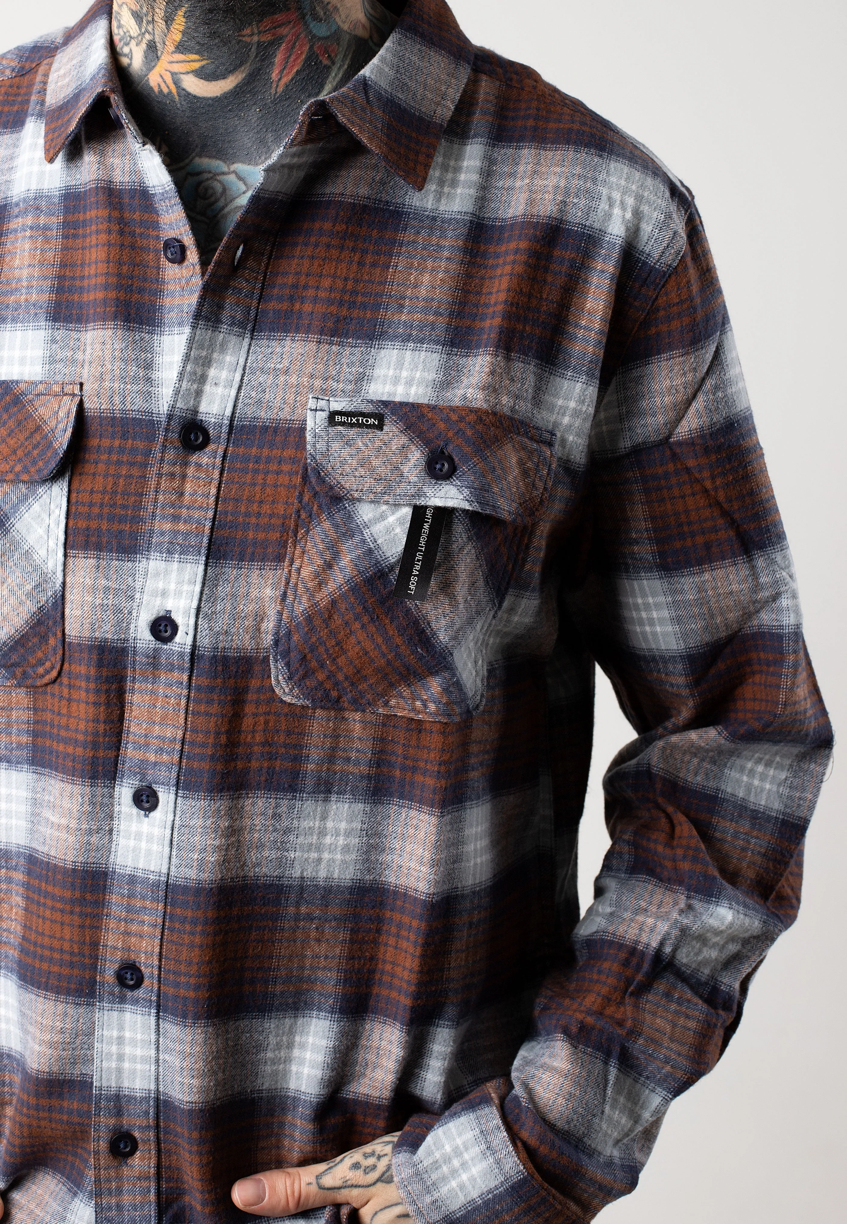 Brixton - Bowery Lw Ultra Washed Navy/Dusty Blue - Shirt