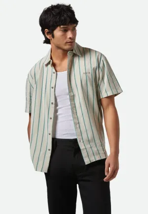 Brixton - Cru Stripe Beige/Pine Needle/Aquatic Gree - Shirt