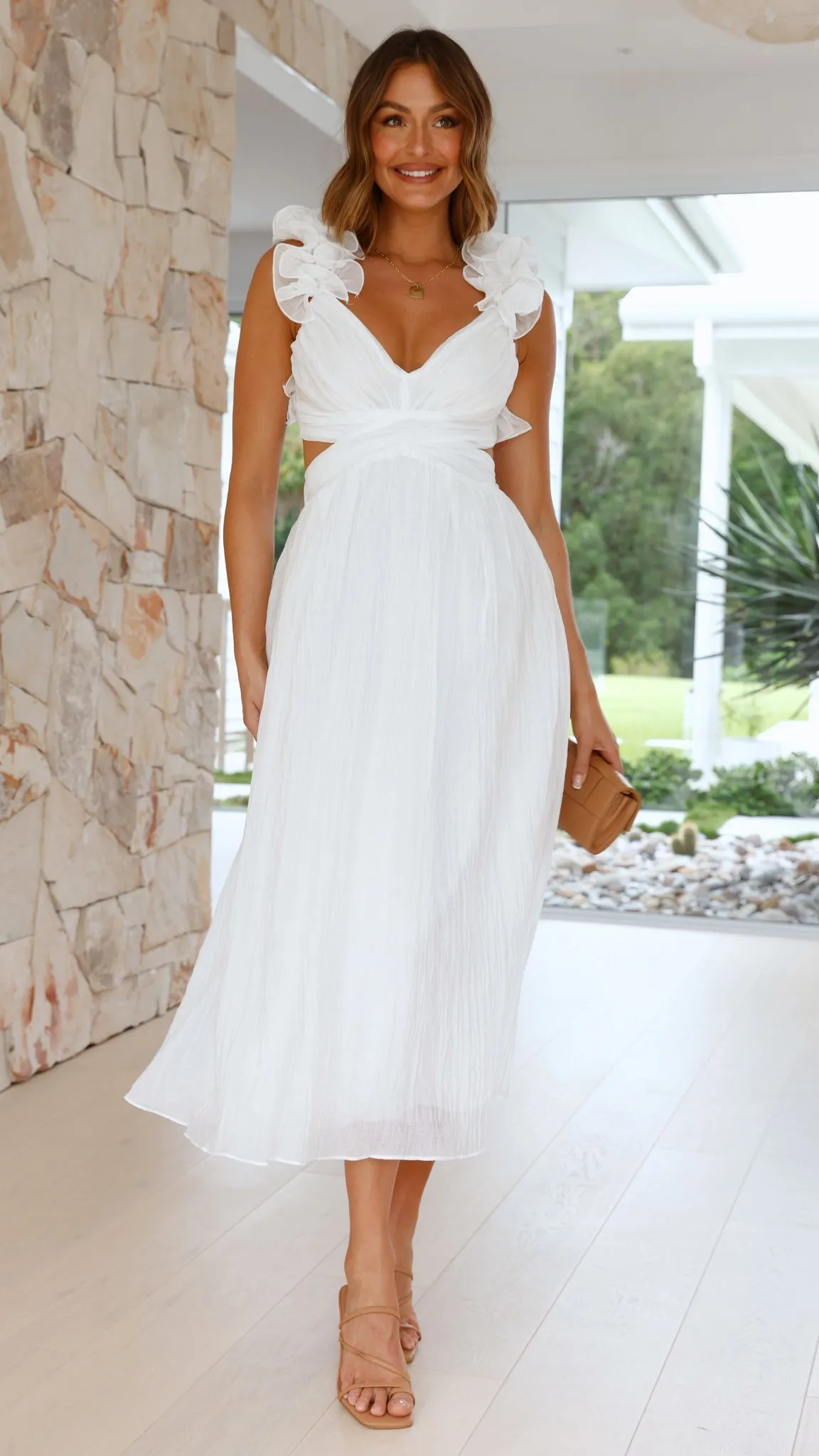 Cadell Maxi Dress - White Billy J