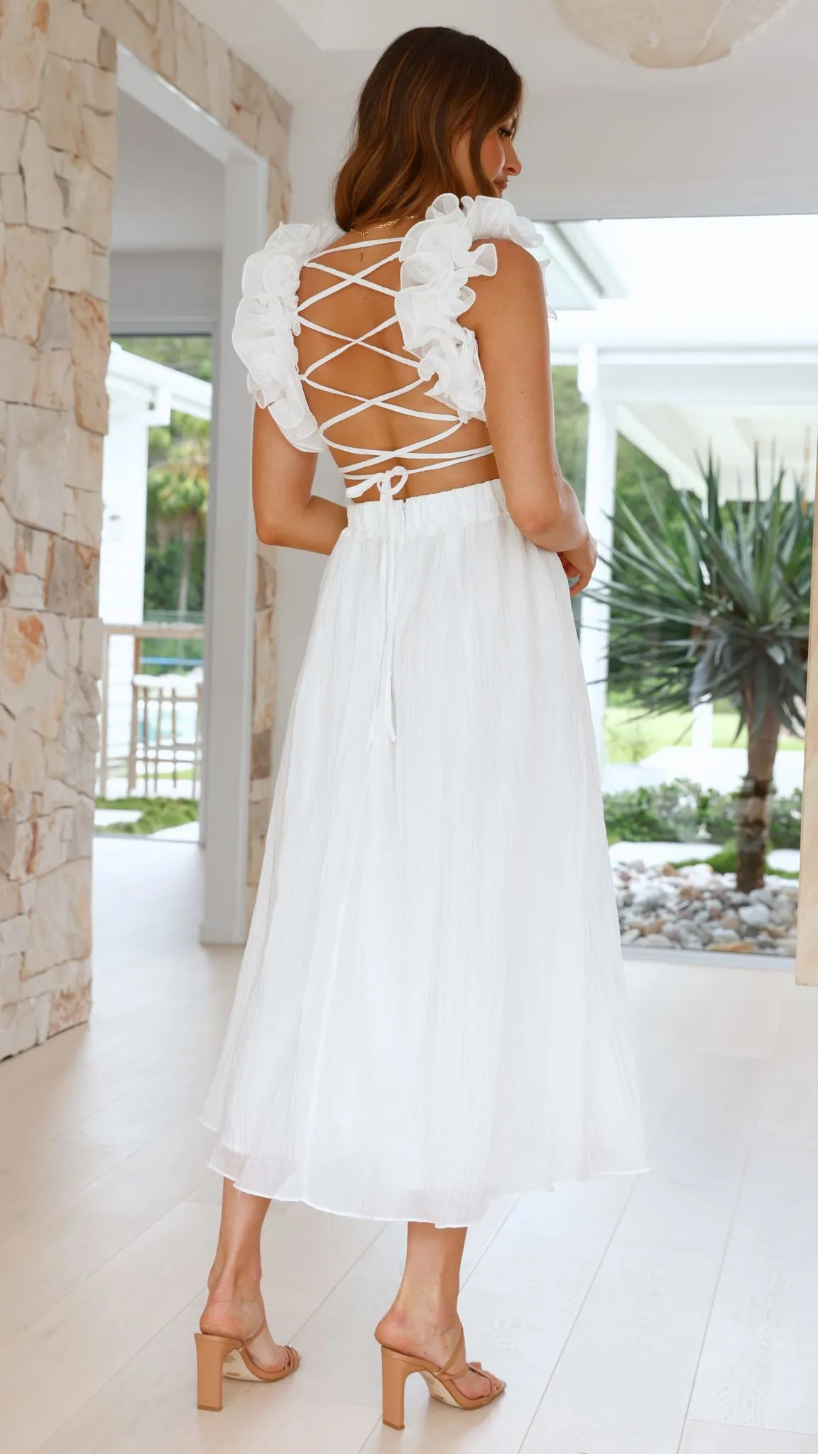 Cadell Maxi Dress - White Billy J