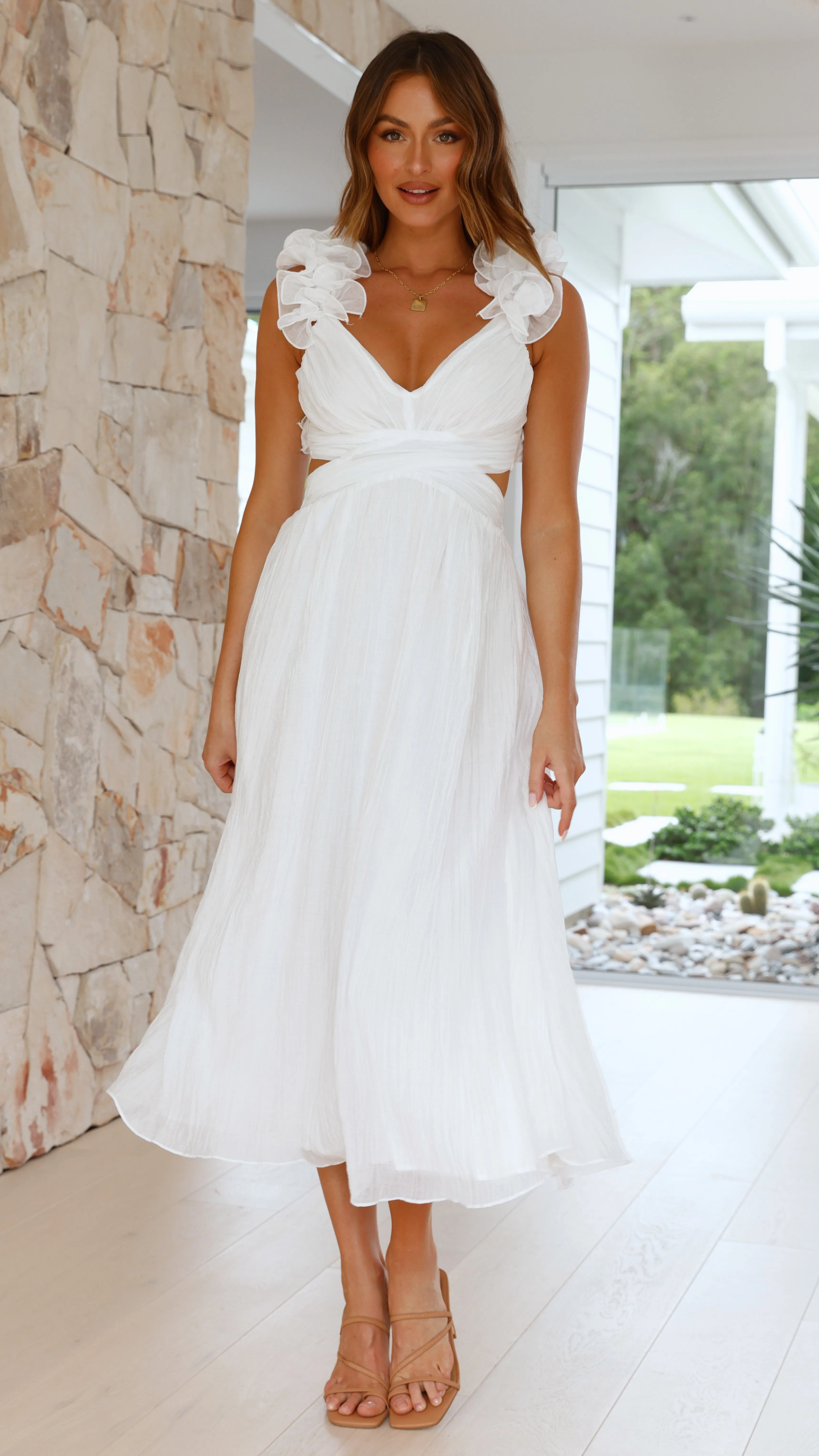 Cadell Maxi Dress - White Billy J