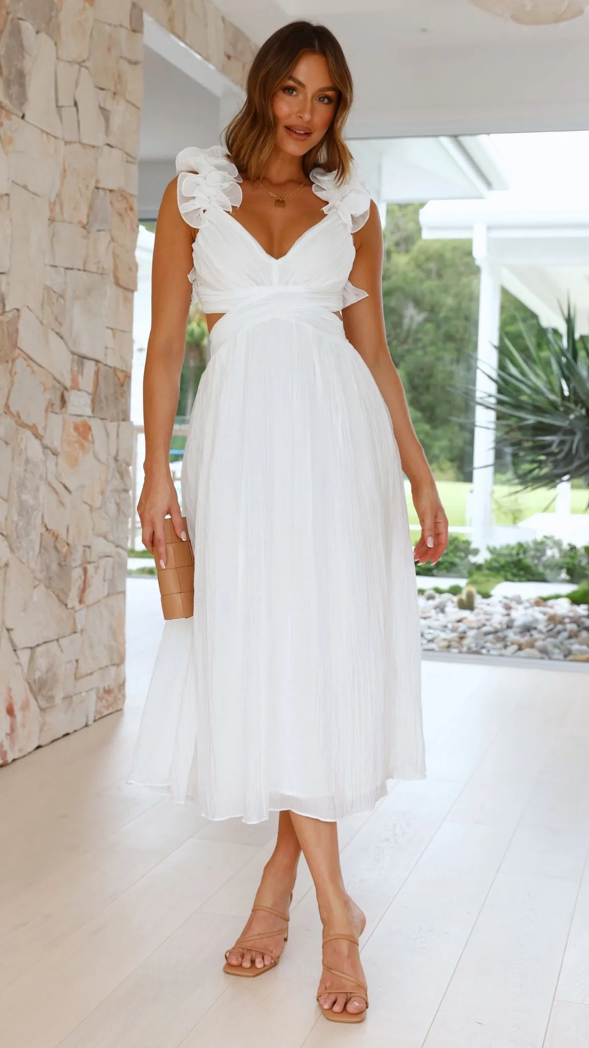 Cadell Maxi Dress - White Billy J