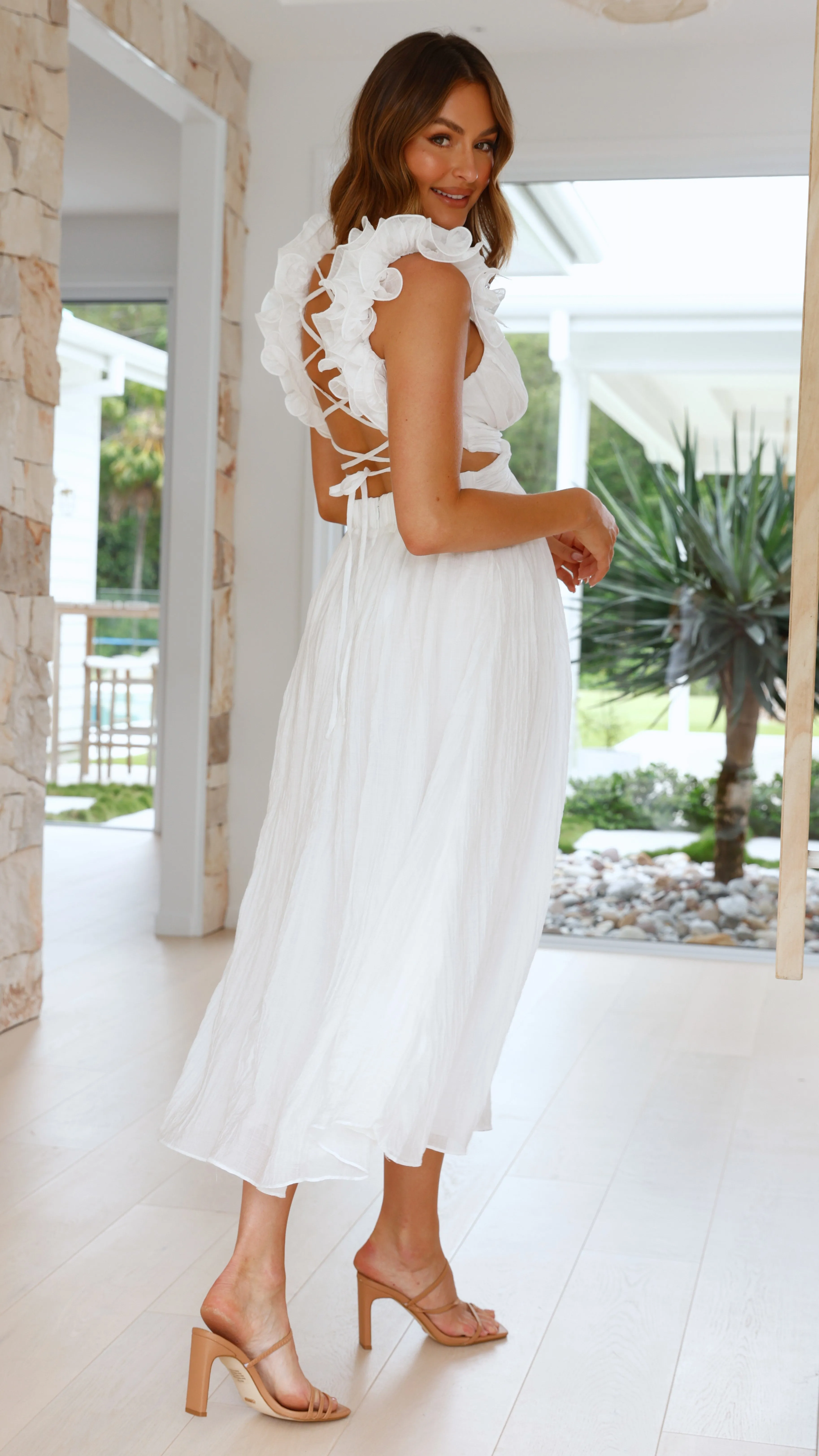 Cadell Maxi Dress - White Billy J