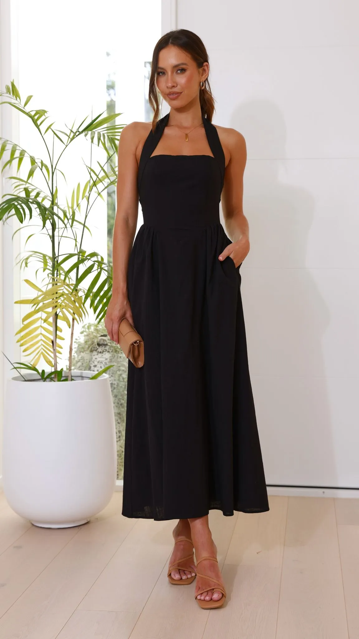 Caden Maxi Dress - Black Billy J