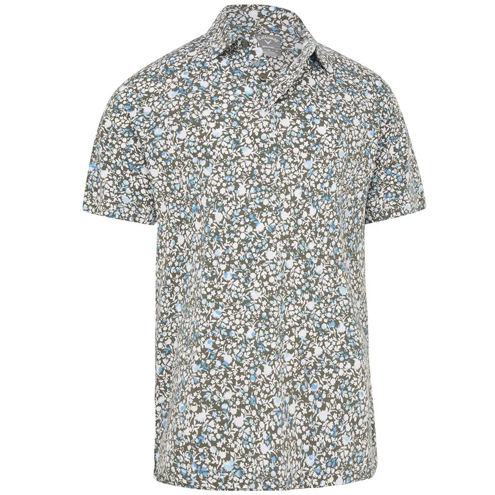 Callaway Artificial Nature Print Polo Shirt - Black Lichen