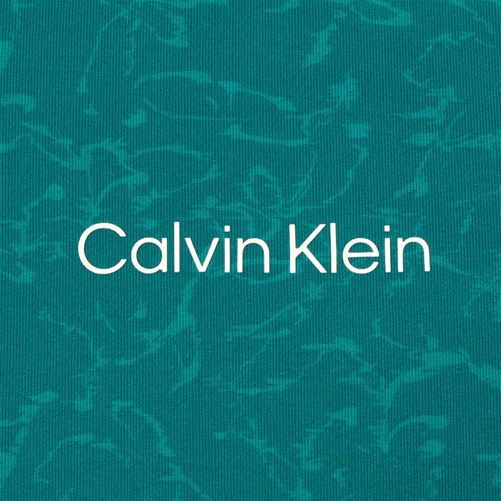 Calvin Klein Abstract Watercolour Printed Polo Shirt - Sea Green