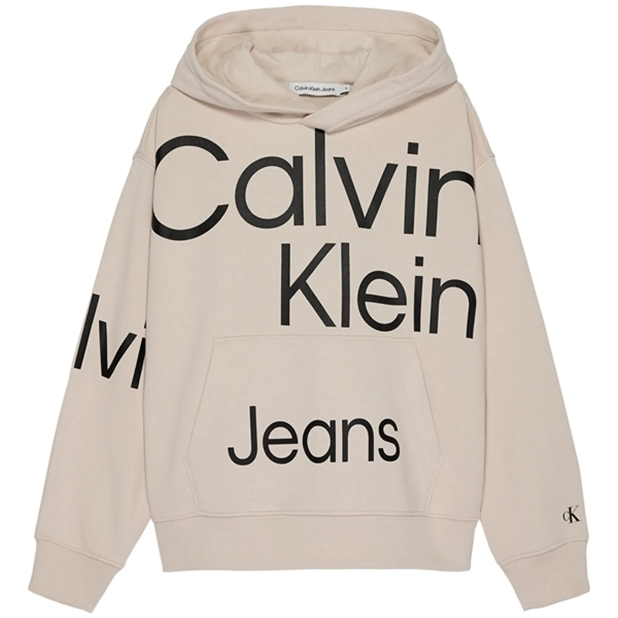 Calvin Klein Bold Institutional Logo Hoodie Eggshell
