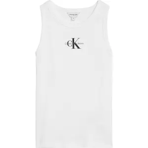 Calvin Klein Monogram Rib Sleeveless Top Bright White