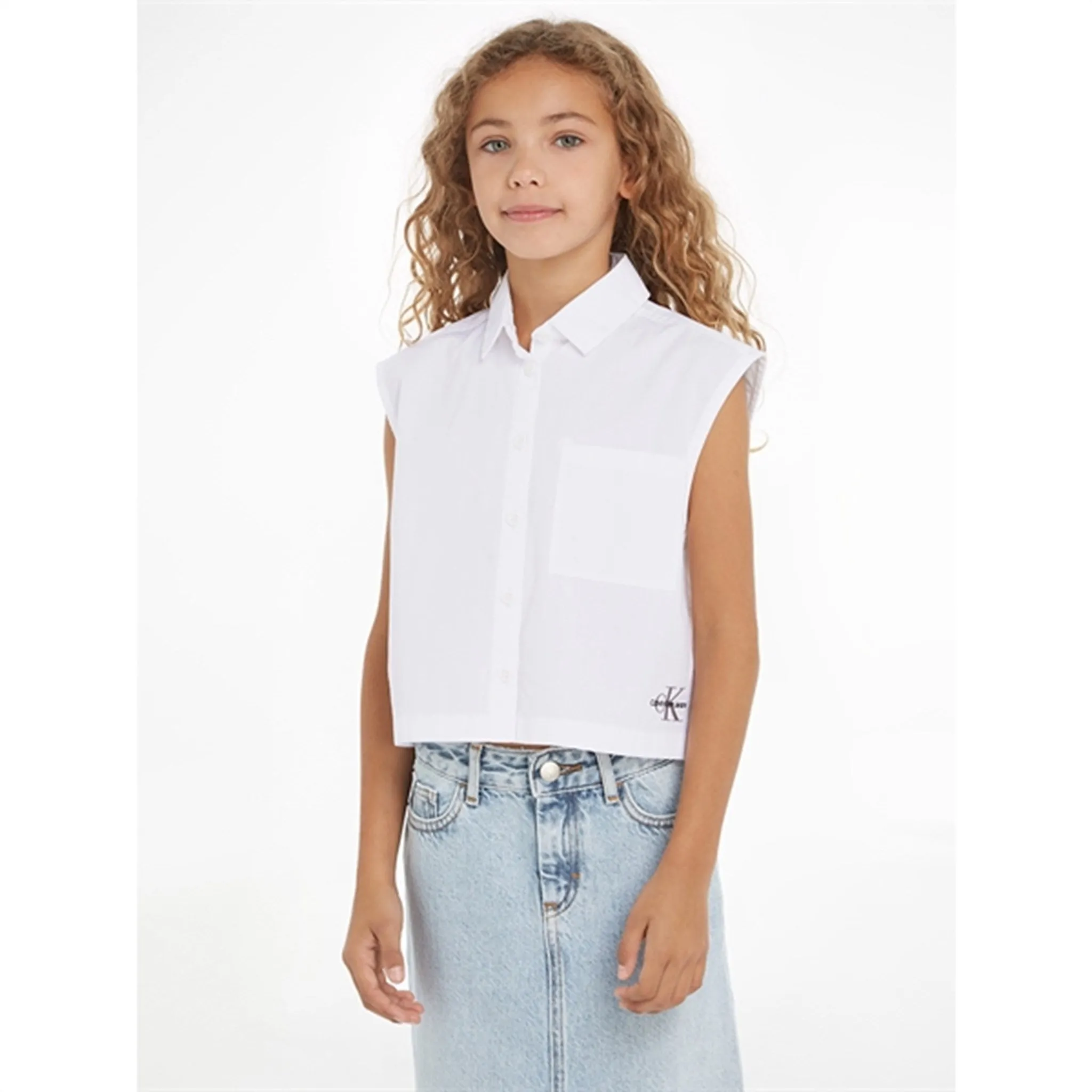 Calvin Klein Monogram Sleeveless Shirt Bright White