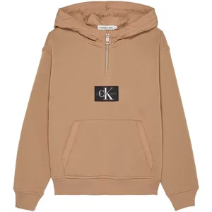 Calvin Klein Quilted Mix Media Hoodie Timeless Camel