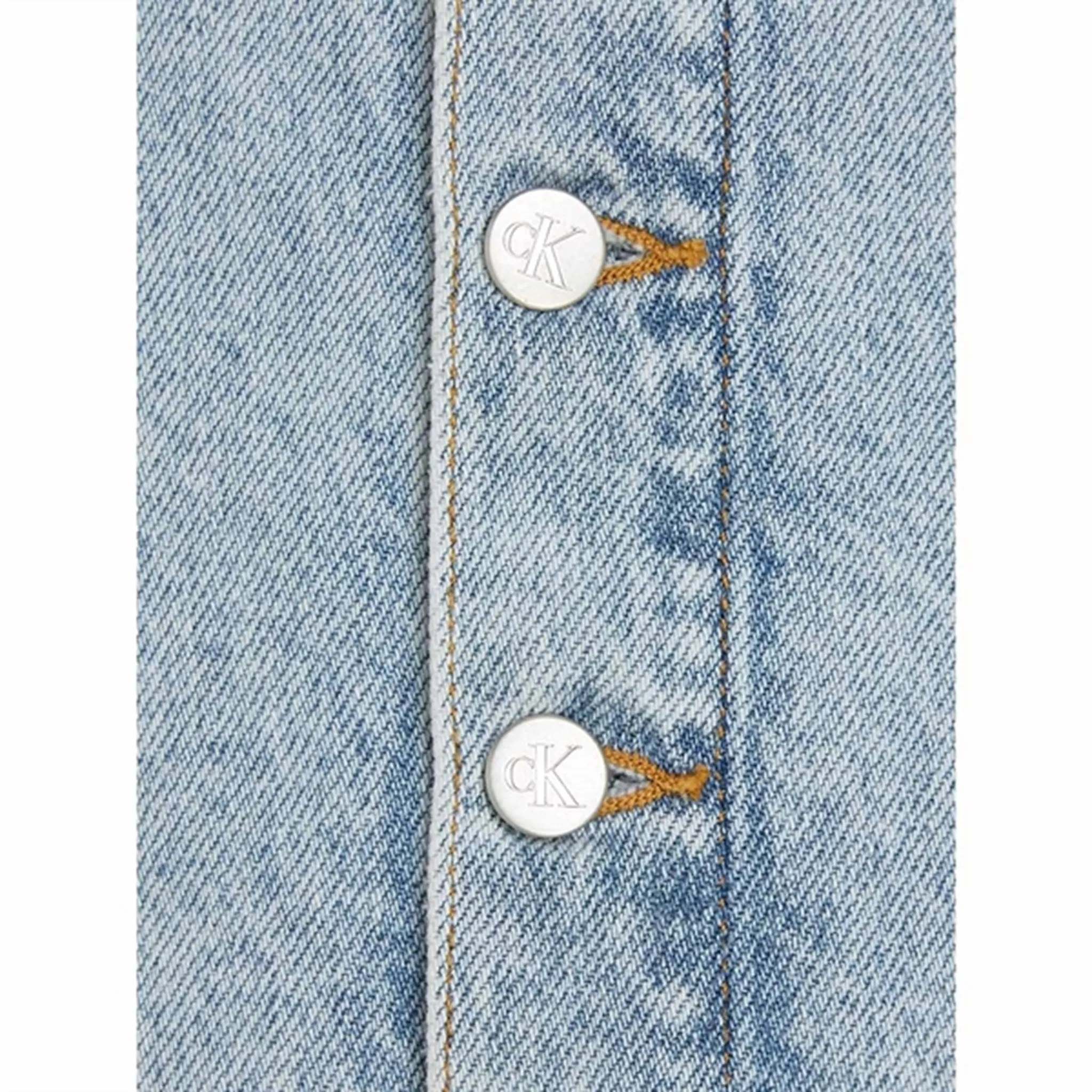 Calvin Klein Strap Denim Top Powder Blue
