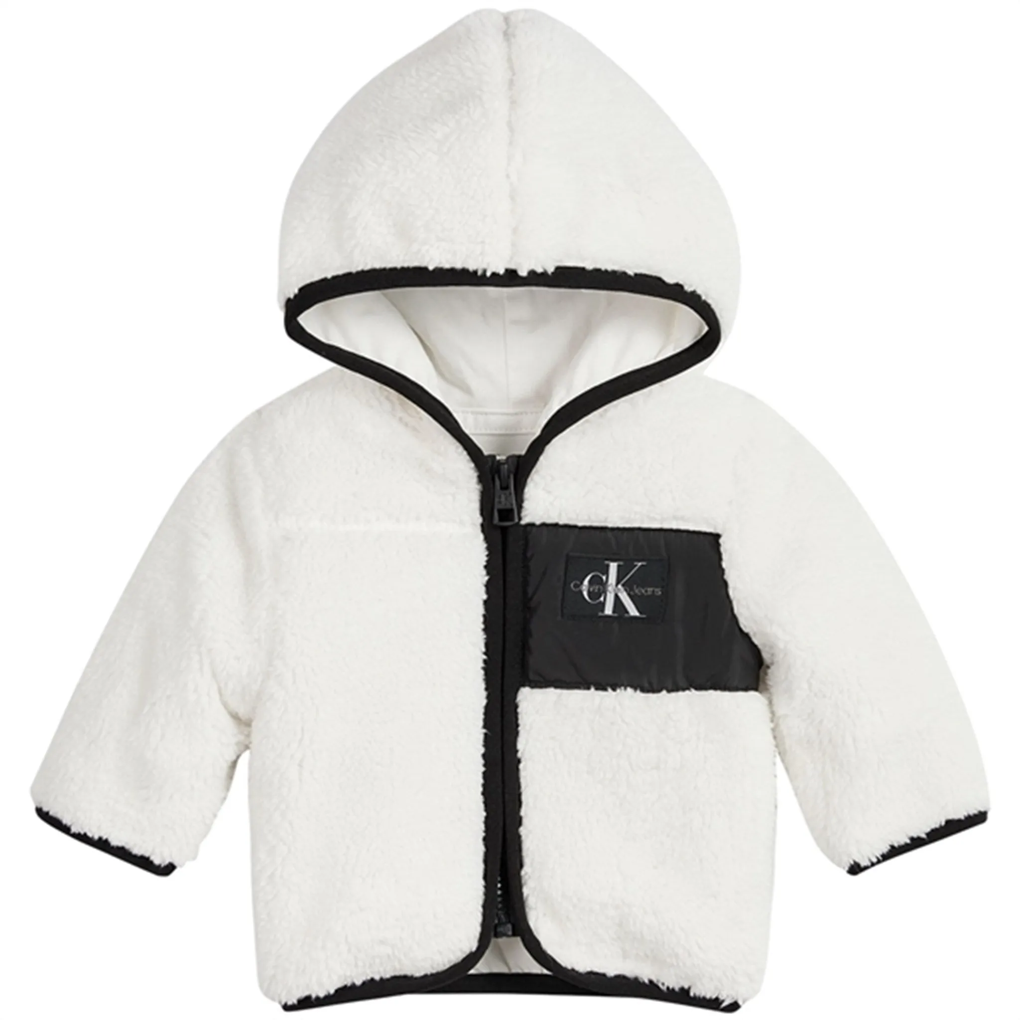 Calvin Klein Teddy Zip Through Hoodie Ivory