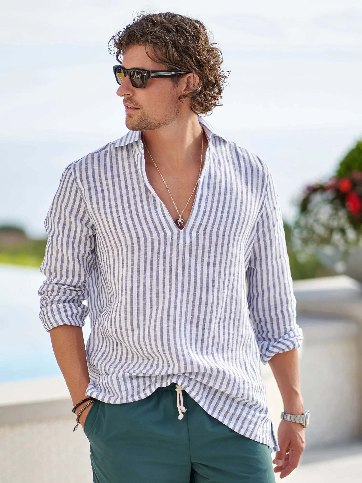Capri Righe Larghe Linen Shirt