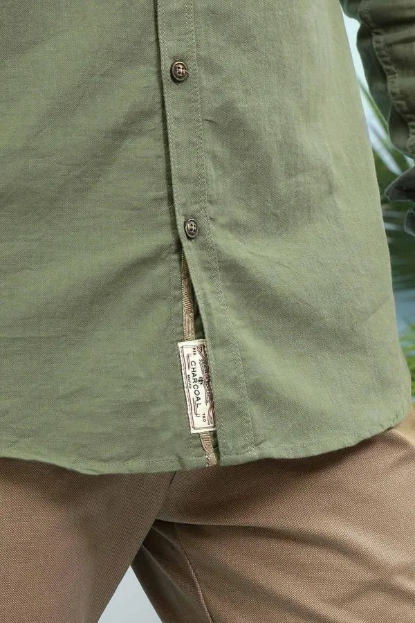 CASUAL SHIRTS FULL SLEEVE SLIM FIT GREEN