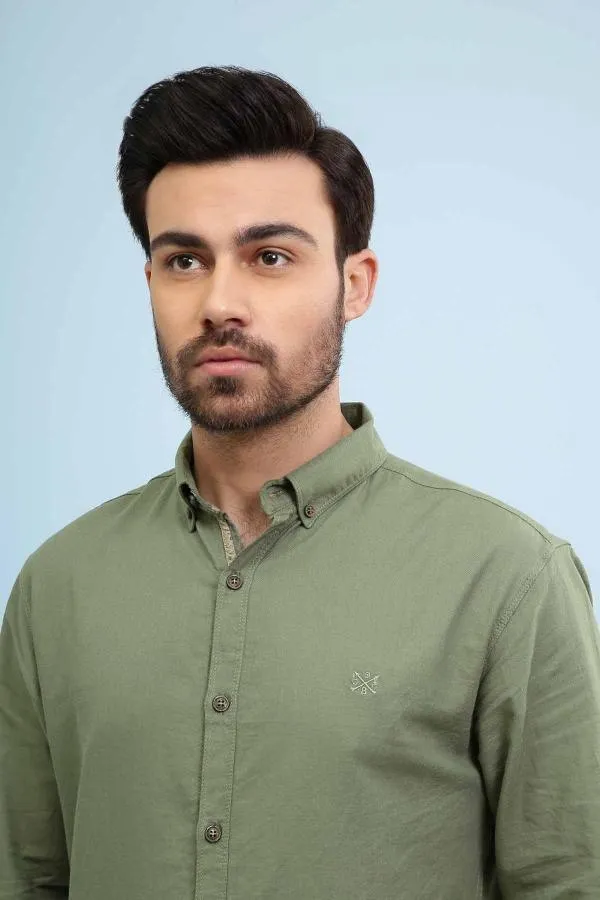 CASUAL SHIRTS FULL SLEEVE SLIM FIT GREEN