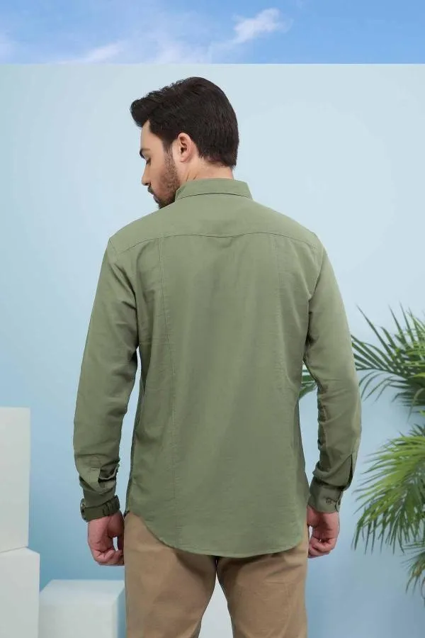 CASUAL SHIRTS FULL SLEEVE SLIM FIT GREEN