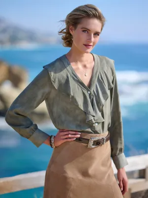 Cherry Ruffle Blouse