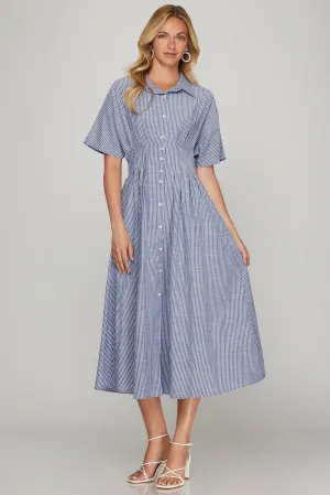 Coastal Dream Midi Dress - Blue