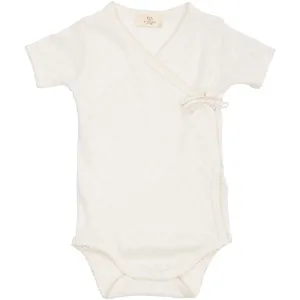 COPENHAGEN COLORS Cream Pointelle Heart Crossover Body Ss