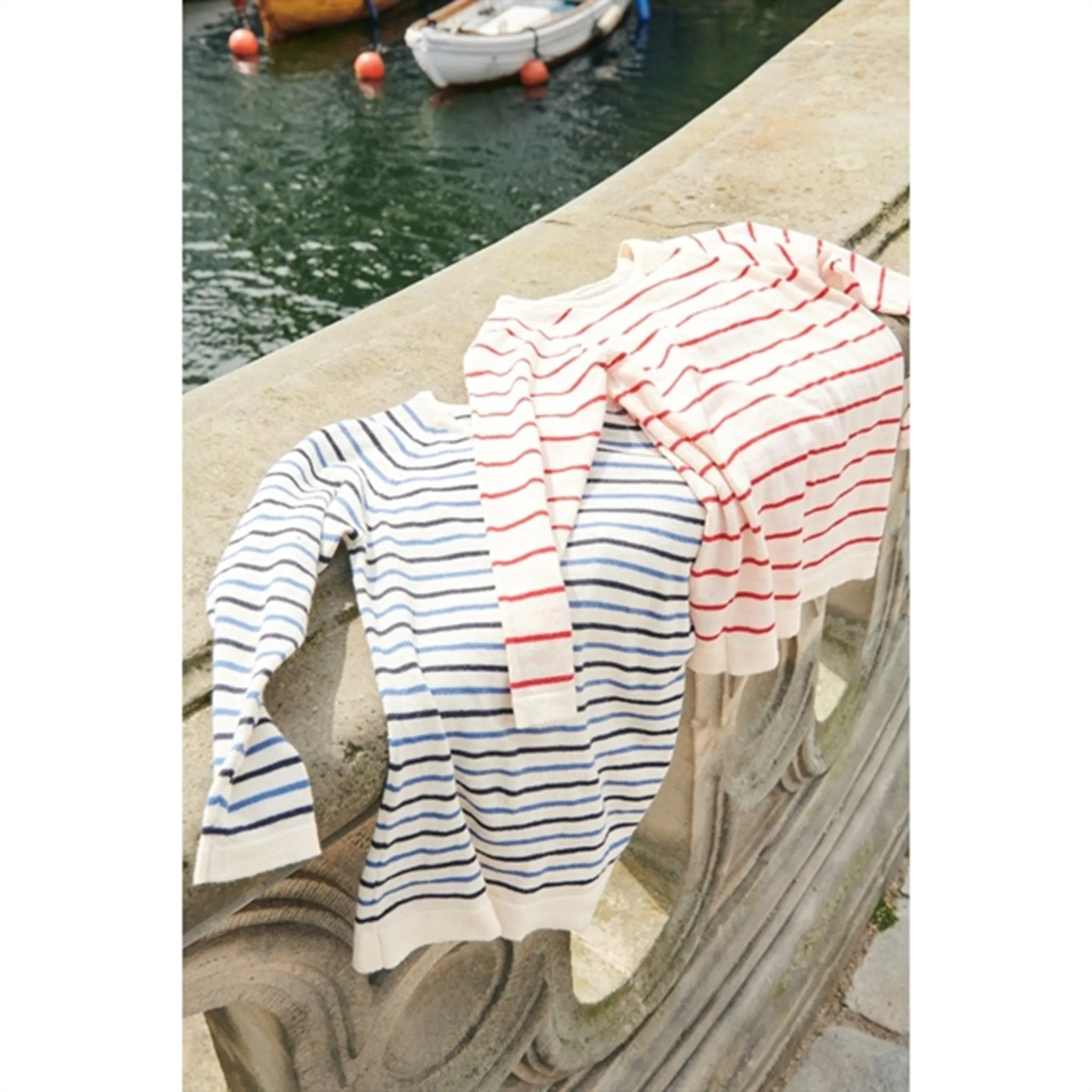 Copenhagen Colors Cream/Dusty Rose/Red Comb. Knit Blouse