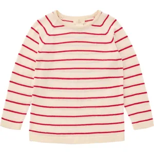 Copenhagen Colors Cream/Dusty Rose/Red Comb. Knit Blouse