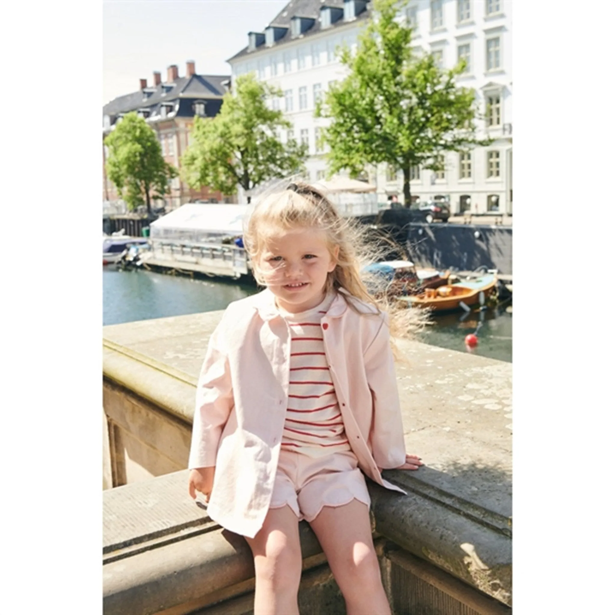 Copenhagen Colors Cream/Dusty Rose/Red Comb. Knit Blouse