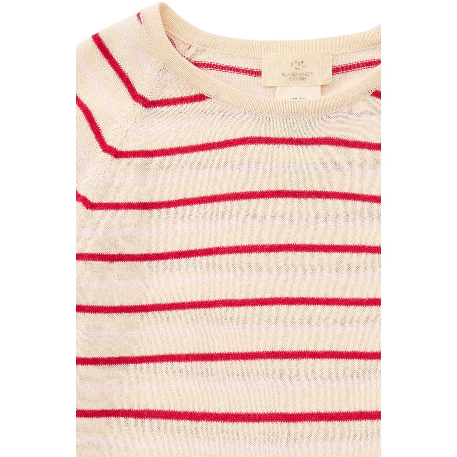 Copenhagen Colors Cream/Dusty Rose/Red Comb. Knit Blouse