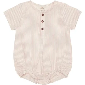 Copenhagen Colors Dusty Rose Stripe Seersucker Romper m. sleeves