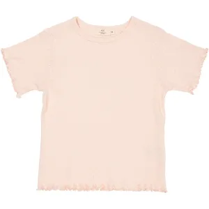 COPENHAGEN COLORS Dusty Rose Summer Pointelle T-Shirt Ss
