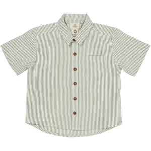 COPENHAGEN COLORS Green W Cream Stripe Seersucker Ss Shirt