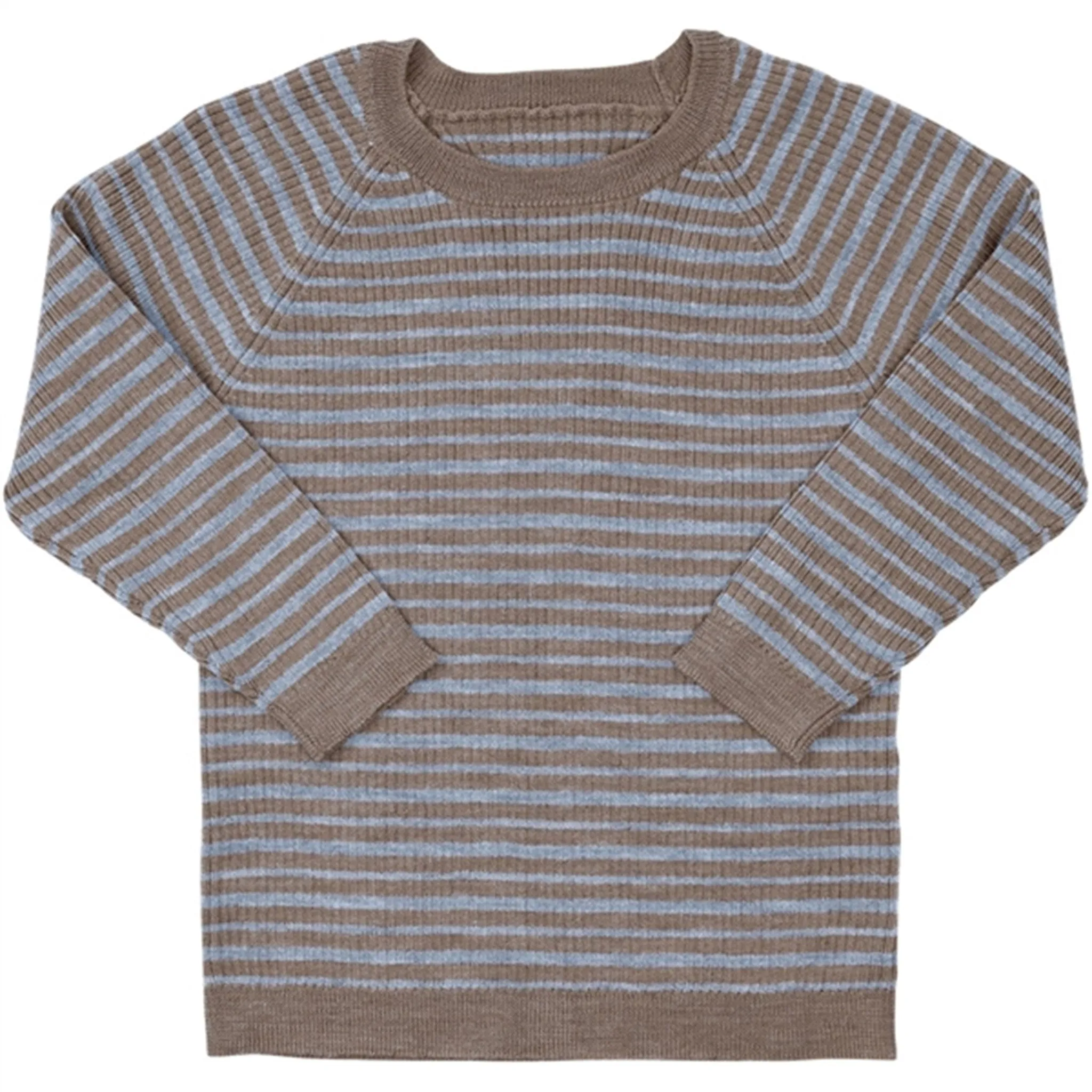 Copenhagen Colors Natural Melange/Dusty Blue Comb Merino Classic Rib Blouse