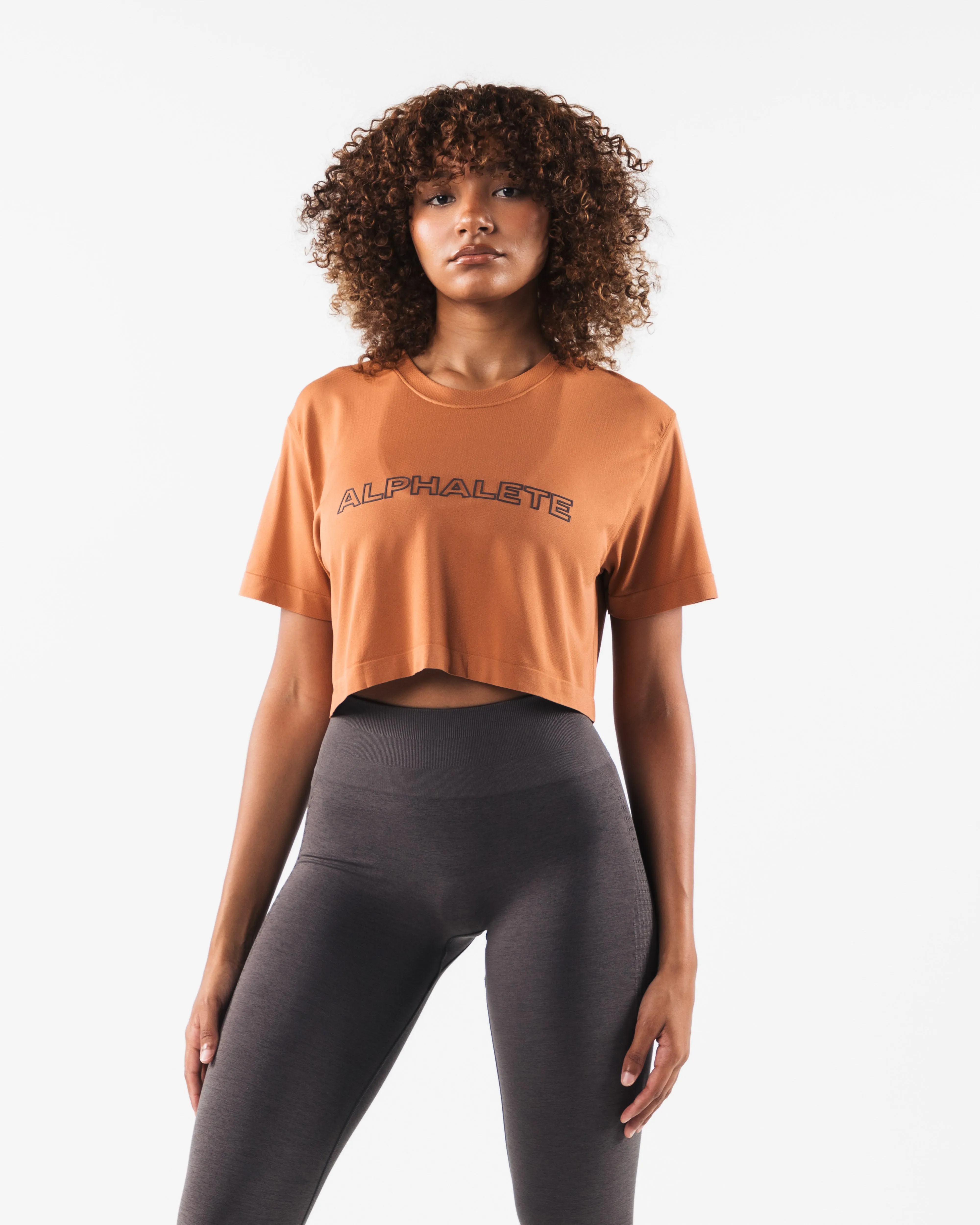 Core Airtech SS Crop - Alloy Orange Alphalete Athletics