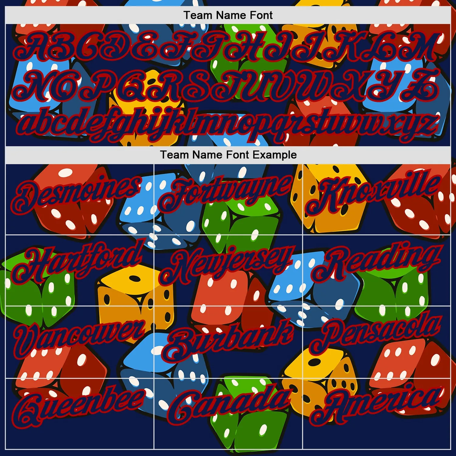 Custom Navy Red 3D Gambling Dice Performance Polo Shirt