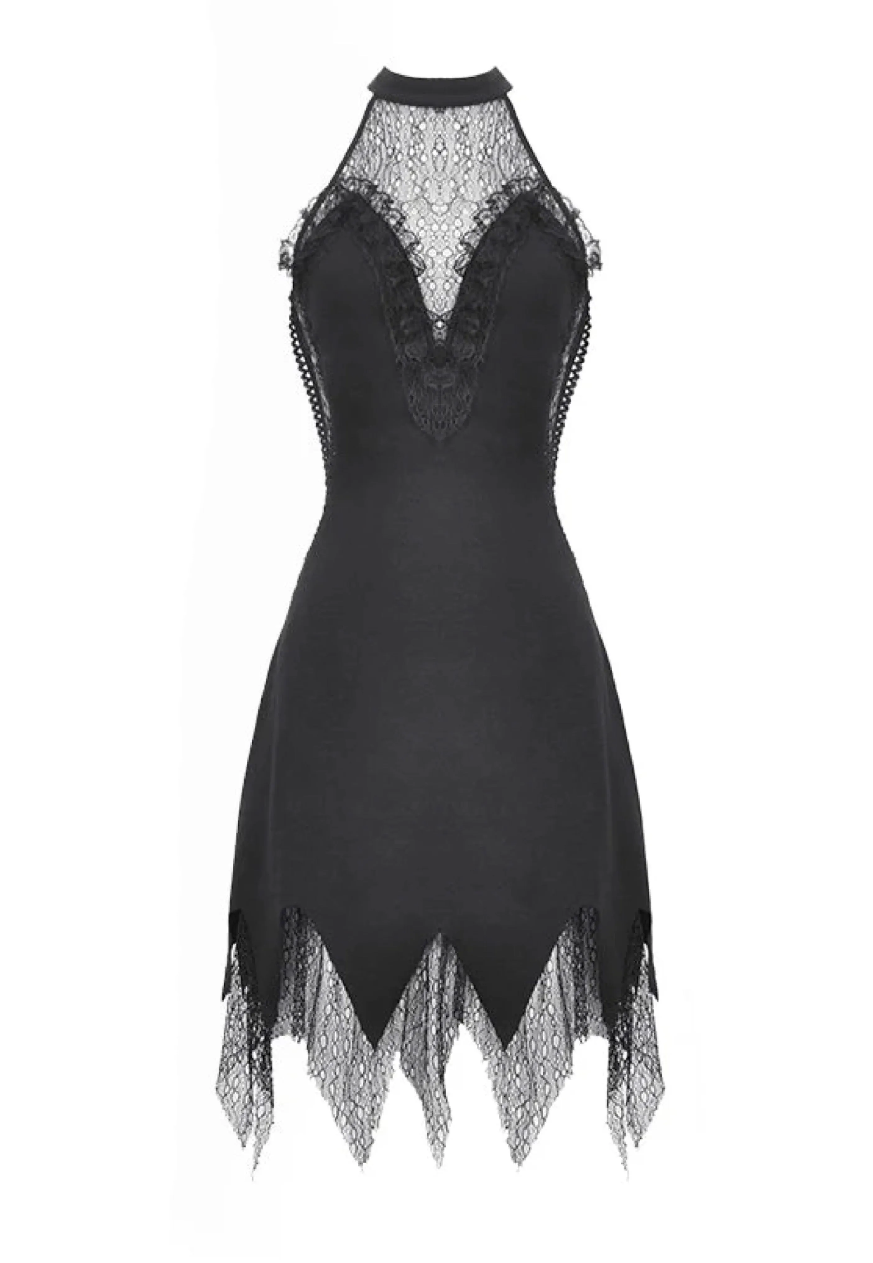 Dark In Love - Devil Sexy Net Deep V Neck Black - Dress
