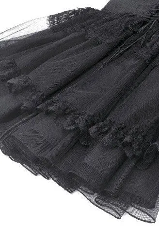 Dark In Love - Gothic Black Swan Tulle Lace Trim Black - Dress