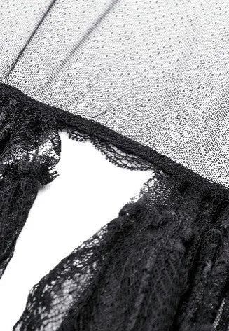 Dark In Love - Gothic Dark Night Elf Winged Mesh Black - Dress