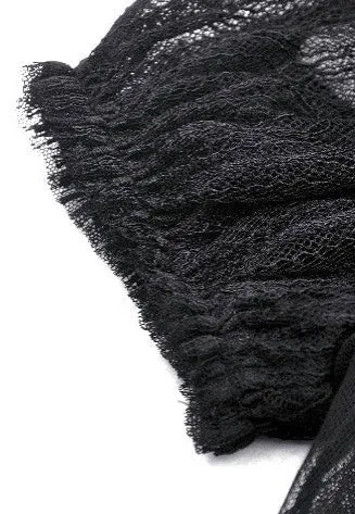 Dark In Love - Gothic Dark Night Elf Winged Mesh Black - Dress