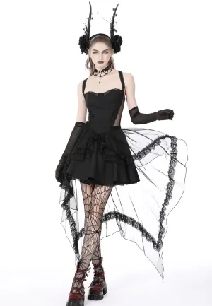 Dark in Love - Gothic Doll Cold Waist Swallowtail Halter - Dress