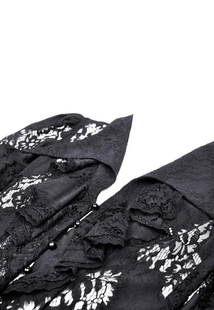 Dark In Love - Gothic Romantic Hollow Out Sexy Frilly Lace - Dress